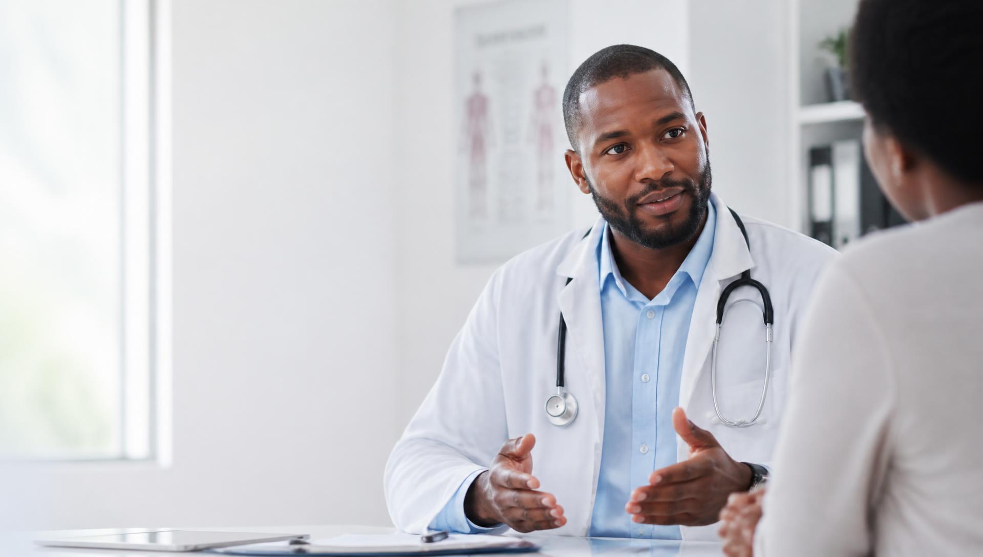 Doctor consulting a patient in a modern clinic